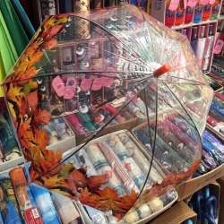 AZ зонт подростковый прозрачный с рисунками 024
