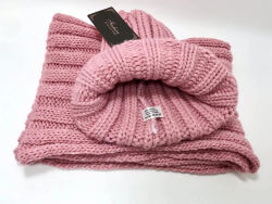 Комплект женский шапка и шарф зимние (микс цветов) C-009