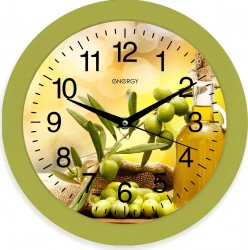 Часы настенные кварцевые ENERGY модель ЕС-100 оливки (в уп.10 шт)